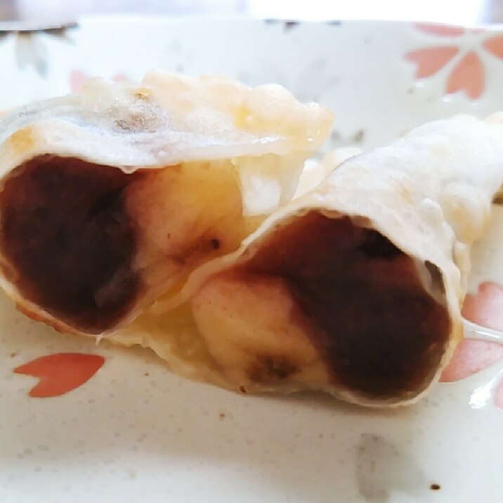 餃子の皮であんこバナナ